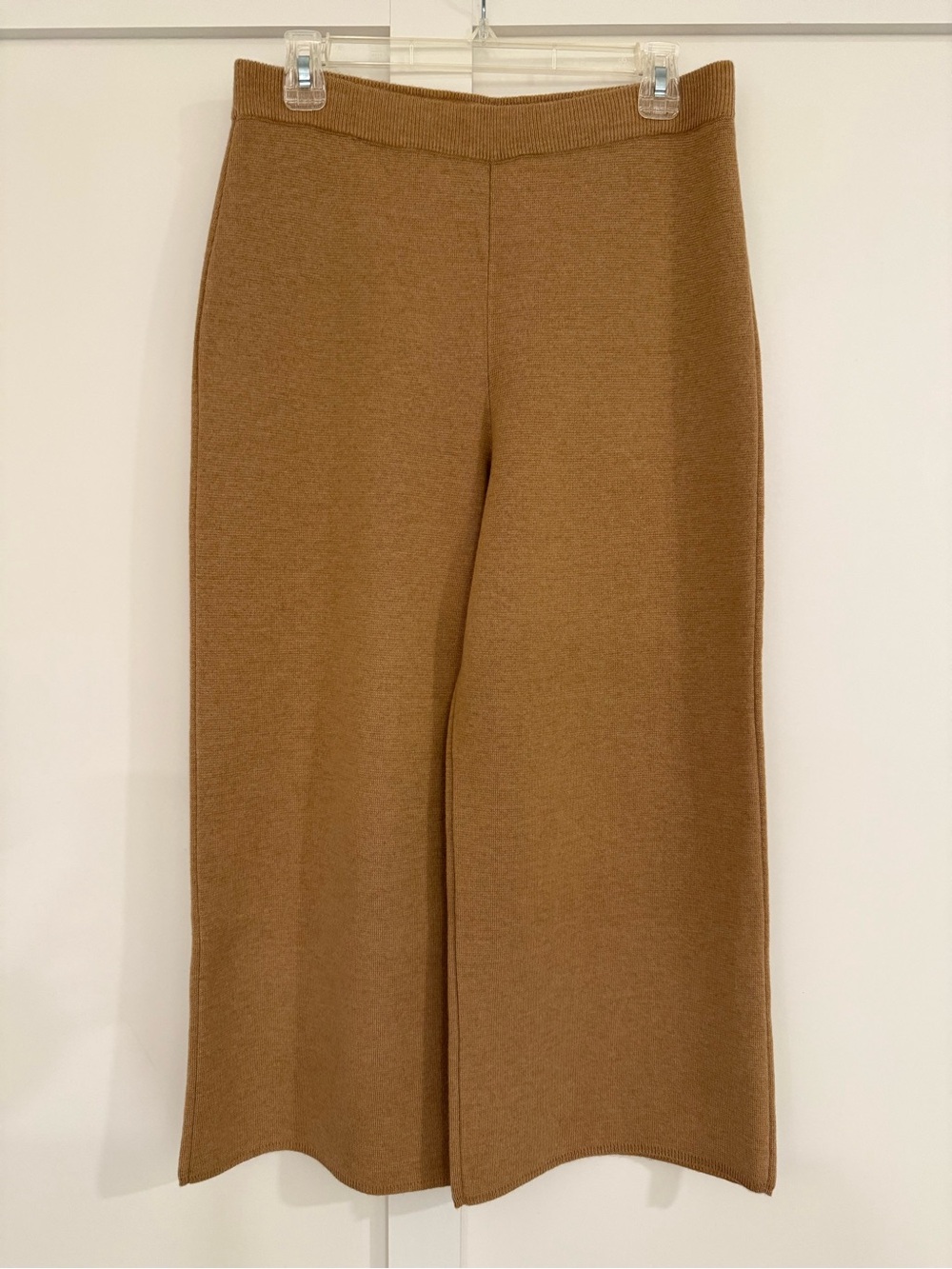 J. Crew | Cotton-Merino Wool Cropped Wide Leg Sweater Knit Pants | M